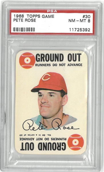 Pete Rose 1968 Topps Game PSA 8