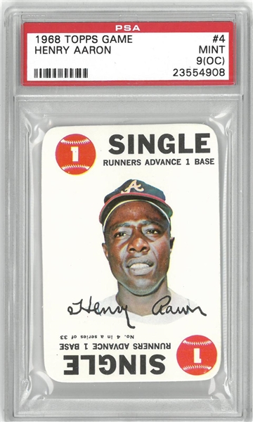 Hank Aaron PSA 9 (OC) 1968 Topps Game