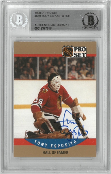 Tony Esposito Autographed 1990/91 Pro Set