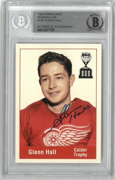 Glenn Hall Autographed 1994 Parkhurst Missing Link
