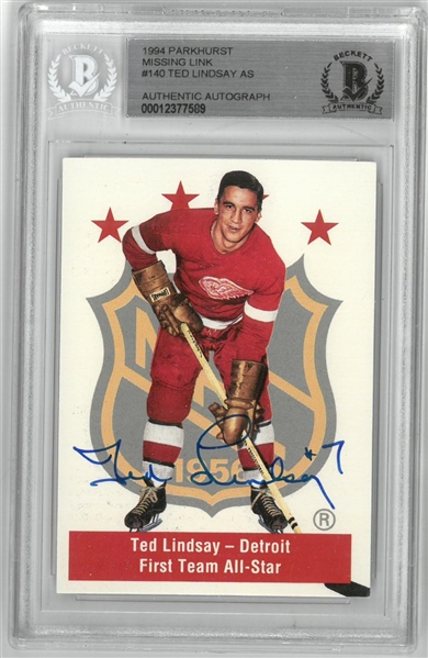 Ted Lindsay Autographed 1994 Parkhurst Missing Link