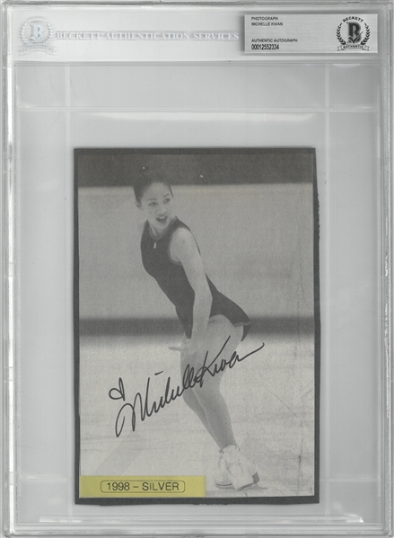 Michelle Kwan Autographed Newspaper Photo