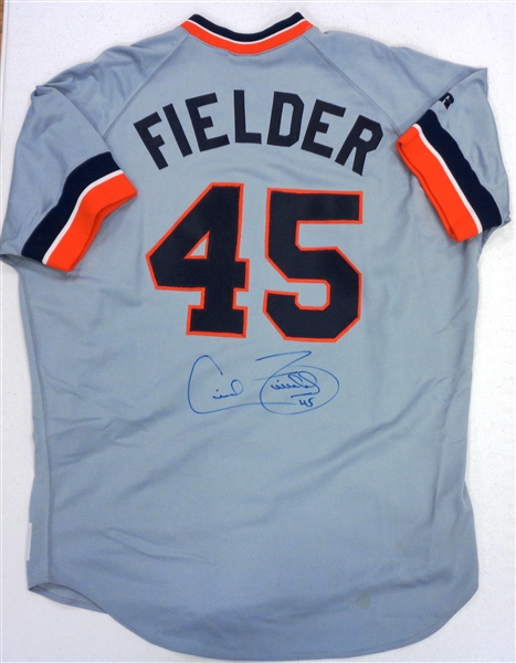 Cecil Fielder Autographed Authentic Road Jersey