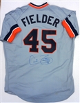Cecil Fielder Autographed Authentic Road Jersey