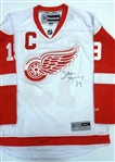 Steve Yzerman Autographed Red Wings Jersey Signed Below Logo