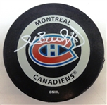 Henri Richard Autographed Canadiens Game Puck