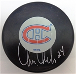 Chris Chelios Autographed Canadiens Puck