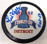 Red Kelly Autographed 1952 Stanley Cup Puck