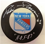 Eddie Giacomin Autographed Rangers Puck