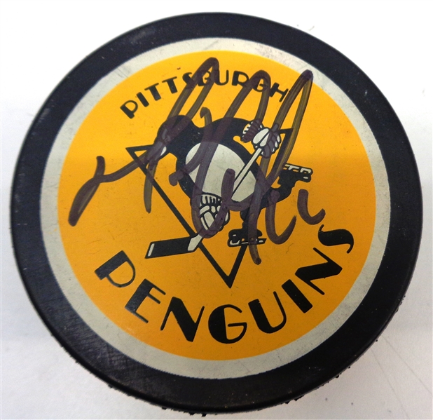 Mario Lemieux Autographed Penguins Puck