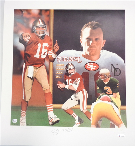 Joe Montana Autographed 19x21 Litho