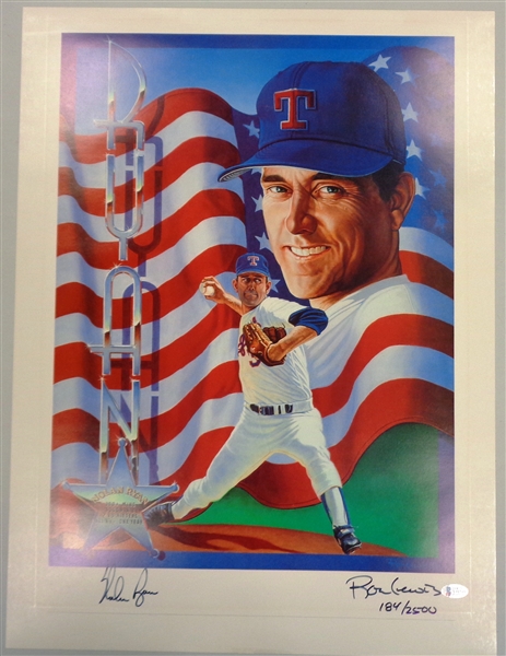 Nolan Ryan Autographed 18x24 Ron Lewis Litho