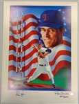 Nolan Ryan Autographed 18x24 Ron Lewis Litho