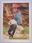 Lou Brock Autographed 21x28 Litho (Pick up only)
