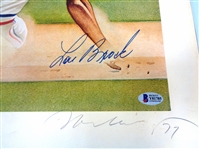 Lou Brock Autographed 21x28 Litho (Pick up only)