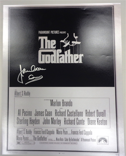James Caan Autographed 16x20 Godfather Movie Poster