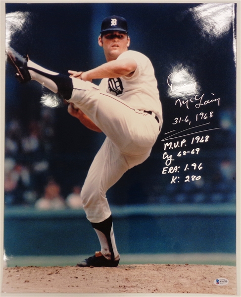 Denny McLain Autographed 16x20 w/ 5 Inscriptions