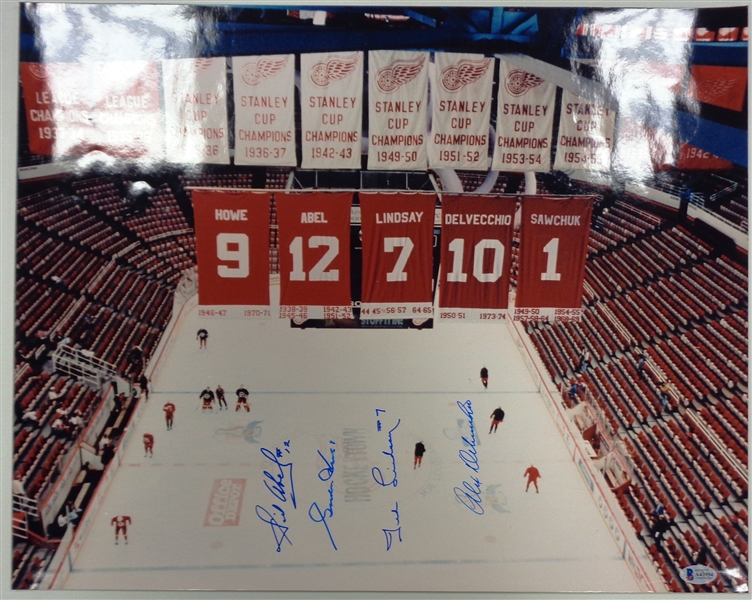 Abel/Howe/Lindsay/Delvecchio 16x20 Signed