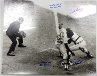 16x20 68 Series Game 5 Signed by Horton, Lolich and Freehan
