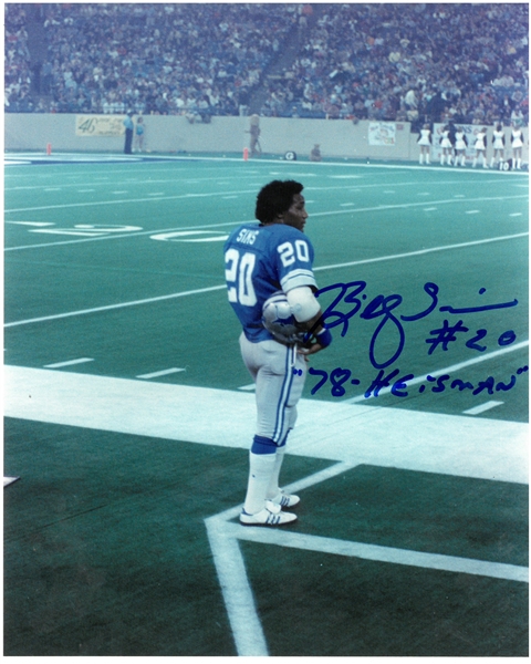 Billy Sims Autographed 8x10 Photo w/ Heisman