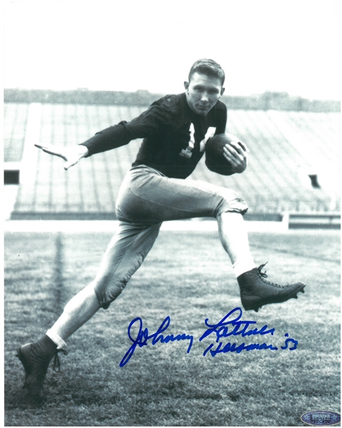 Johnny Lattner Autographed 8x10 - 1953 Heisman