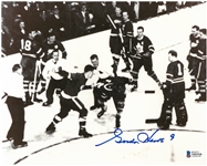 Gordie Howe Autographed 8x10 Photo - Fighting