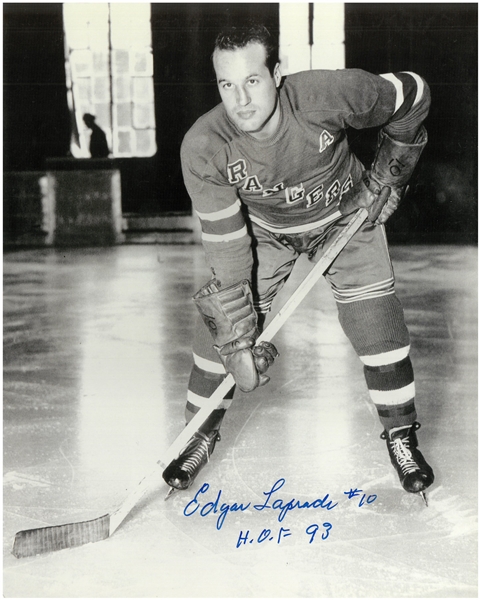 Edgar Laprade Autographed 8x10 Photo w HOF