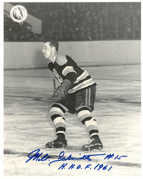 Milt Schmidt Autographed 8x10 Photo w/ HOF