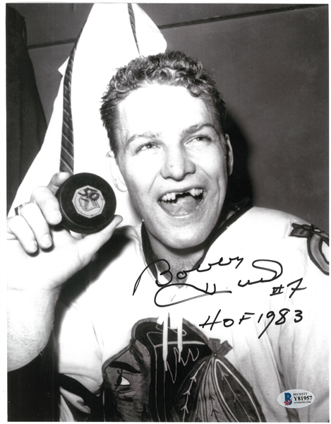 Bobby Hull Autographed 8x10 Photo - 50th Goal