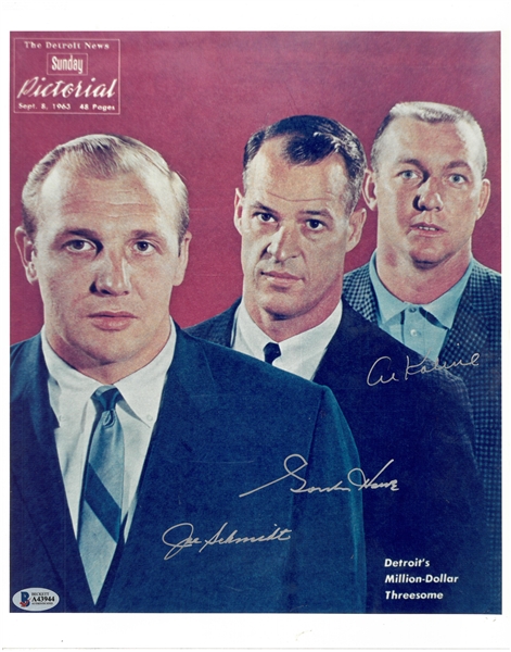 Schmidt/Howe/Kaline Autographed 11x14 Photo