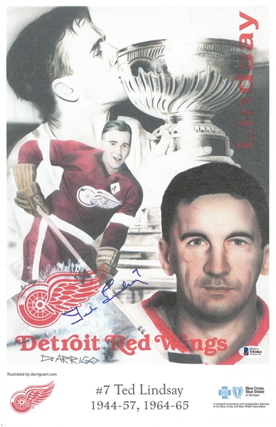 Ted Lindsay Autographed 11x17 SGA Litho