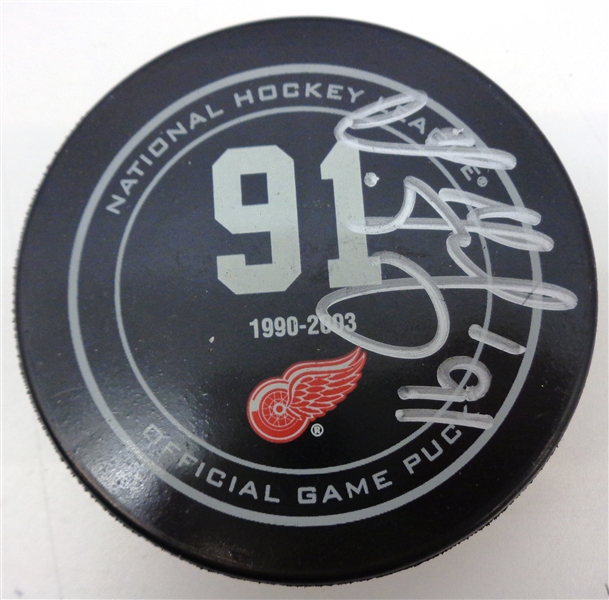 Sergei Fedorov Autographed Tribute Night Game Puck
