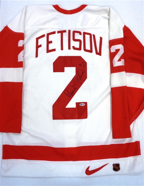Slava Fetisov Autographed Nike Authentic Red Wings Jersey
