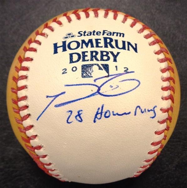 Prince Fielder Autographed Derby Baseball