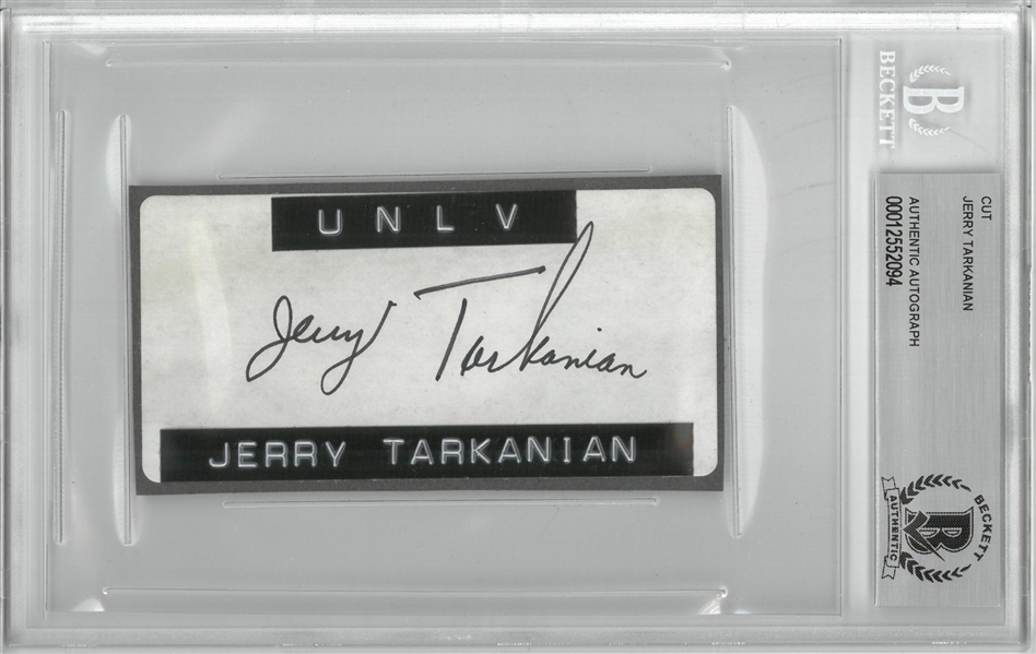 Jerry Tarkanian Autographed 2x4 Cut