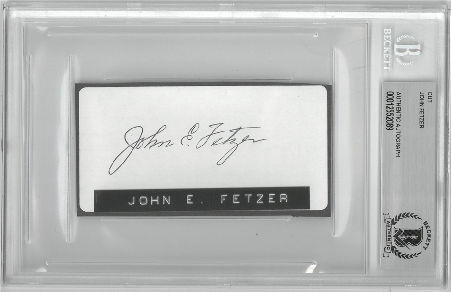 John Fetzer Autographed 2x4 Cut