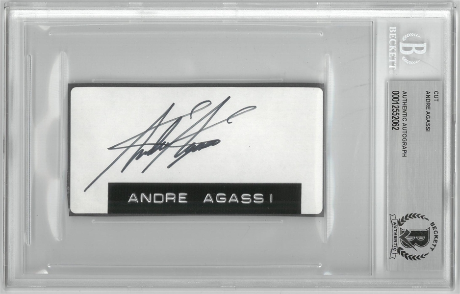 Andre Agassi Autographed 2x4 Cut
