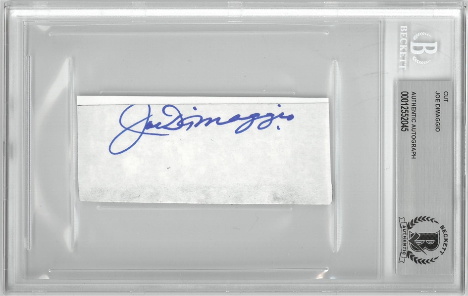 Joe DiMaggio Autographed 2x4 Cut