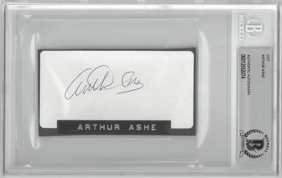 Arthur Ashe Autographed 2x4 Cut