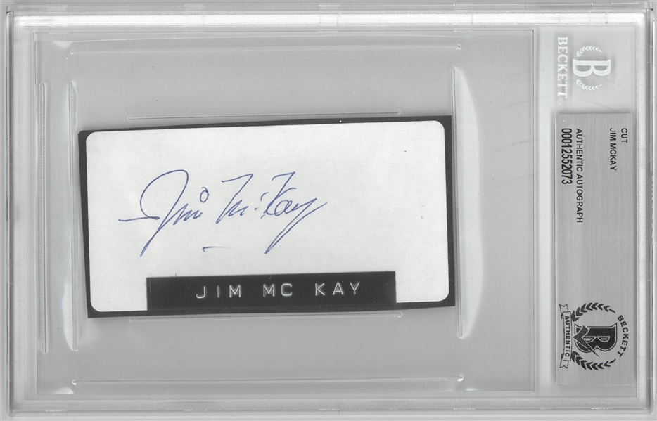 Jim McKay Autographed 2x4 Cut