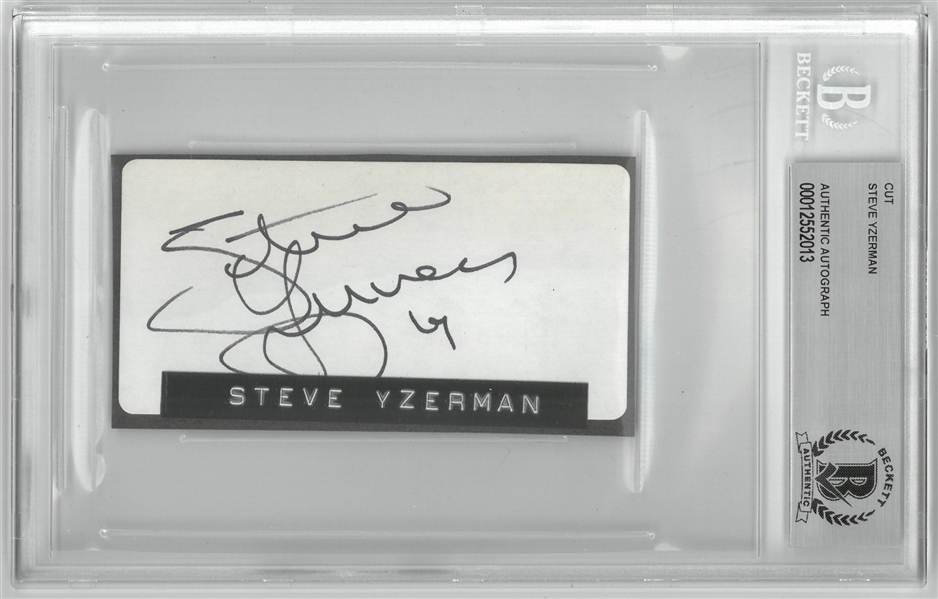Steve Yzerman Autographed 2x4 Cut