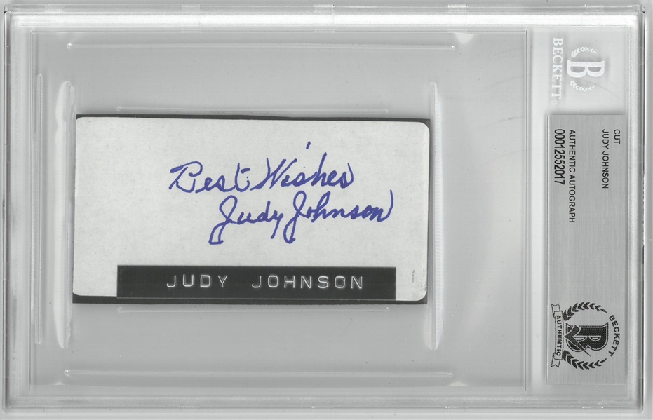 Judy Johnson Autographed 2x4 Cut