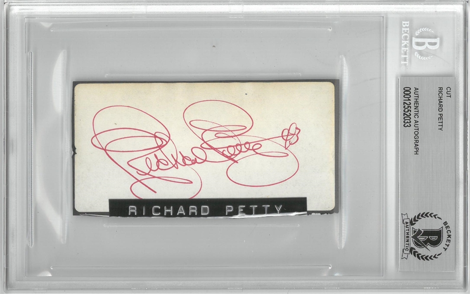 Richard Petty Autographed 2x4 Cut