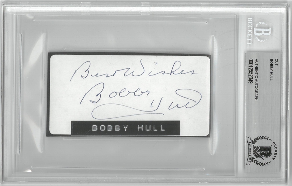 Bobby Hull Autographed 2x4 Cut