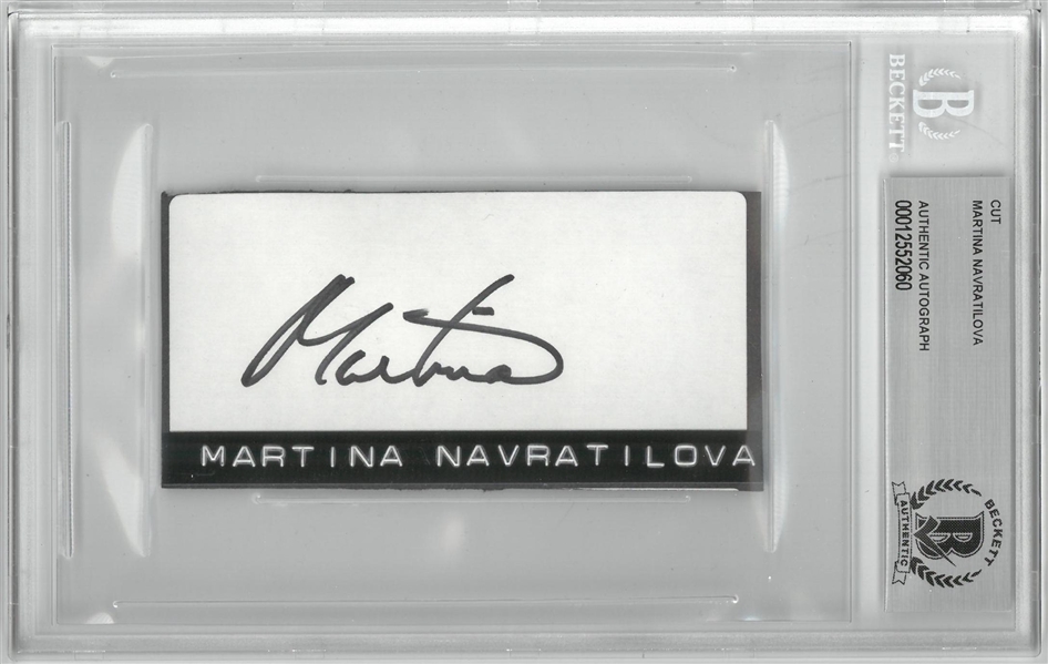 Martina Navratilova Autographed 2x4 Cut