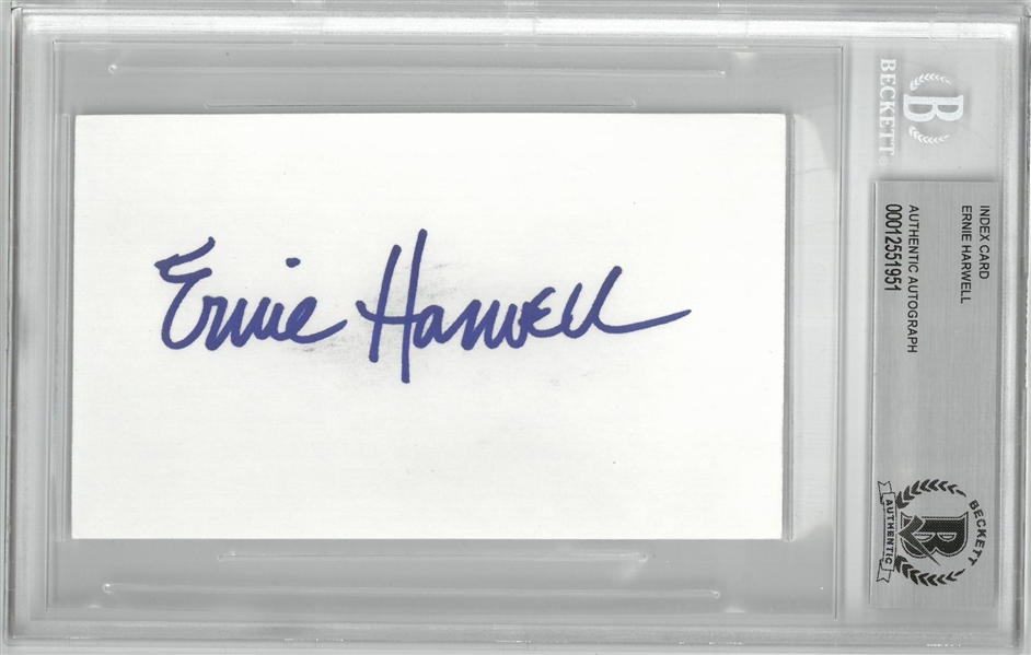 Ernie Harwell Autographed 3x5 Index Card