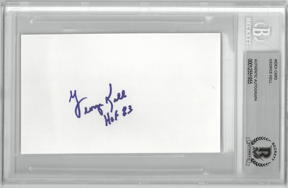 George Kell Autographed 3x5 Index Card