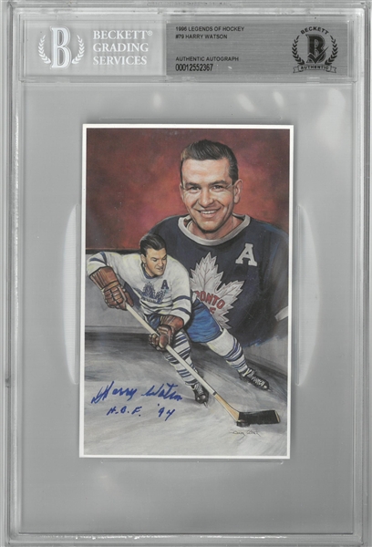 Harry Watson Autographed Legends of Hockey Card
