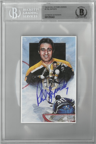 Phil Esposito Autographed Legends of Hockey Card