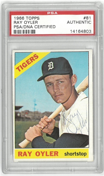 Ray Oyler (68 Tiger - Deceased) Autographed 1966 Topps